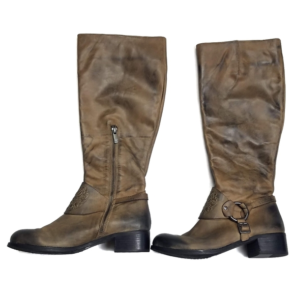 Vince Camuto Shoes - Vince Camuto Shaylee Antiqued Coal Leather Boots